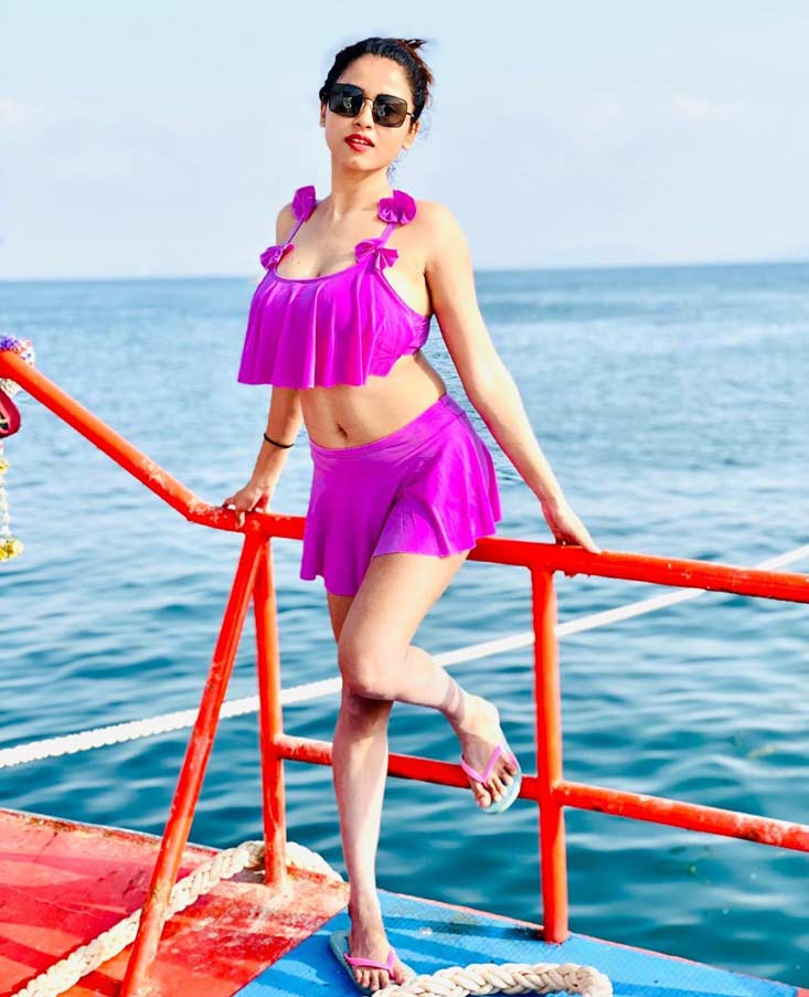 Pupul Bhuyan in Pink Bikini